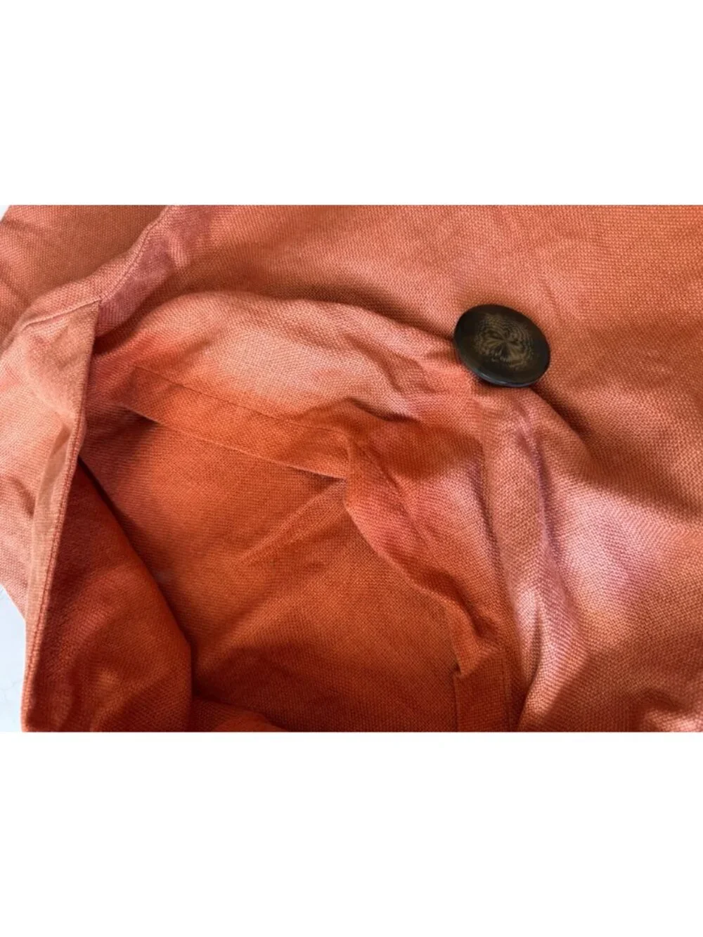 Set Pottery Barn Rust Orange 100% Linen Buttoned Throw Pillow Covers 18